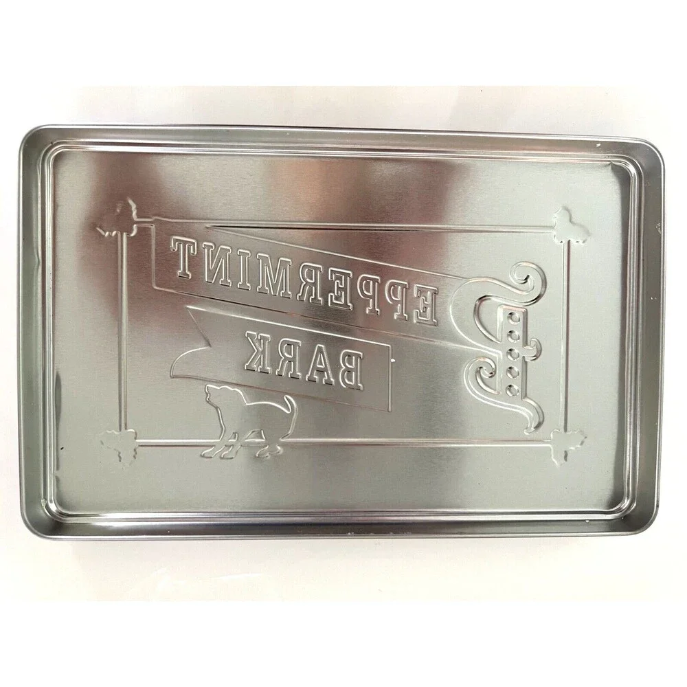 William Sonoma Peppermint Bark Tin with Lid Storage Christmas Collectible